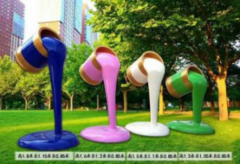 公園油漆桶雕塑 酒店門口雕塑 彩繪擺件