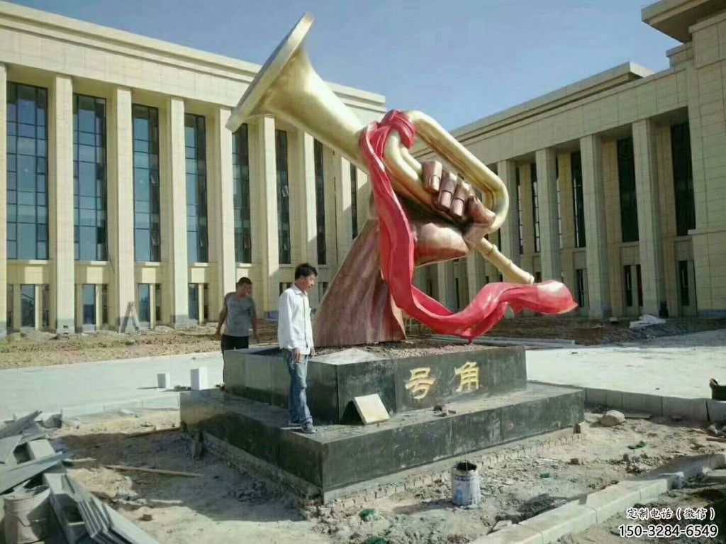 園林號(hào)角雕塑 田間彩繪雕塑 仿真擺件