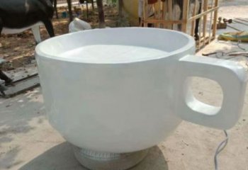 店門口杯子雕塑 創意茶道雕塑 仿真擺件