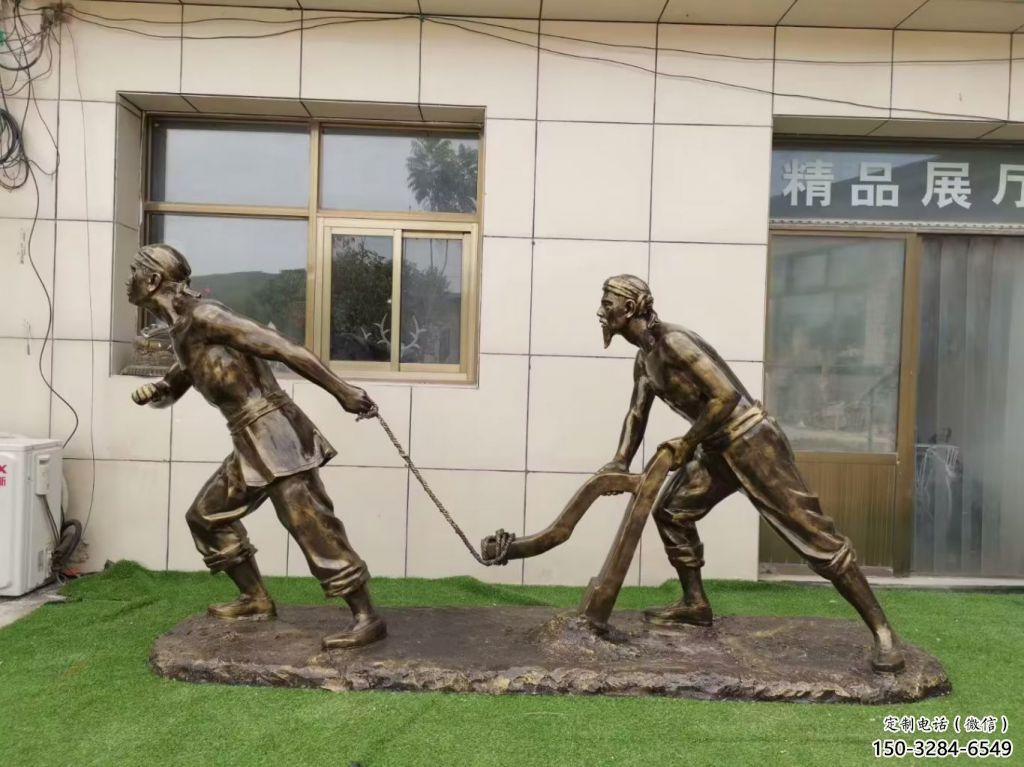 庭院農(nóng)耕牛雕塑效果圖 城市古銅色雕塑 動物小品制作