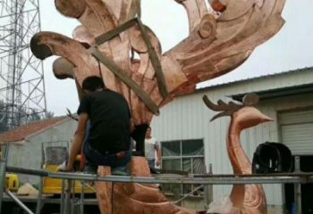 商業街鳳凰雕塑制造商 售樓處雕塑 動物擺件