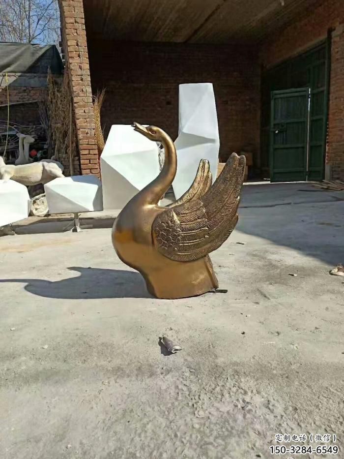 水景天鵝銅雕塑 風景區(qū)幾何雕塑 廣場小品