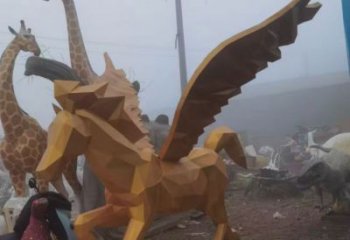 廣場玻璃鋼飛馬雕塑 公園仿真雕塑 抽象擺件