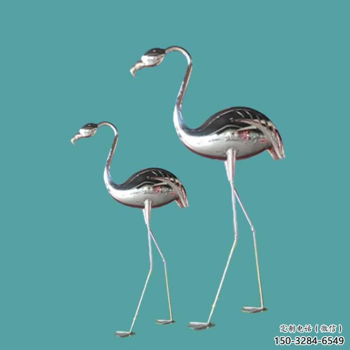 大型不銹鋼火烈鳥雕塑 門口創(chuàng)意雕塑 售樓處小品