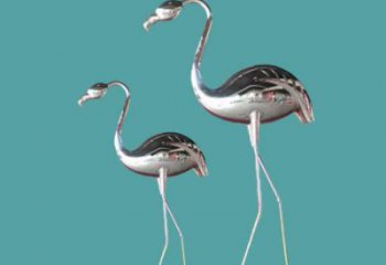 大型不銹鋼火烈鳥雕塑 門口創意雕塑 售樓處小品