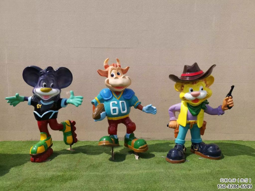 玻璃鋼庭院十二生肖雕塑 城市古銅色雕塑 