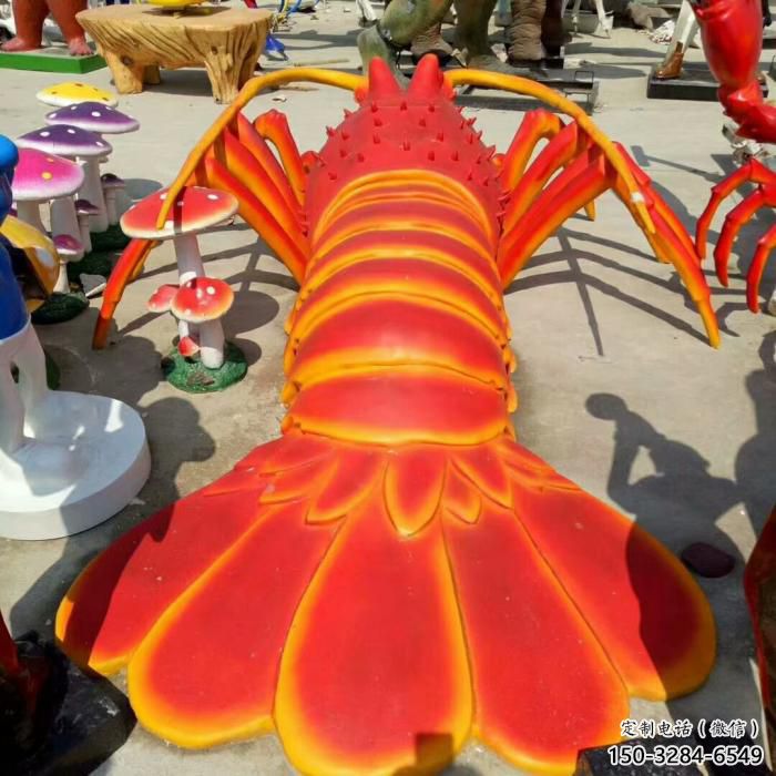 創意玻璃鋼龍蝦雕塑廠家 步行街店門口雕塑 動物小品