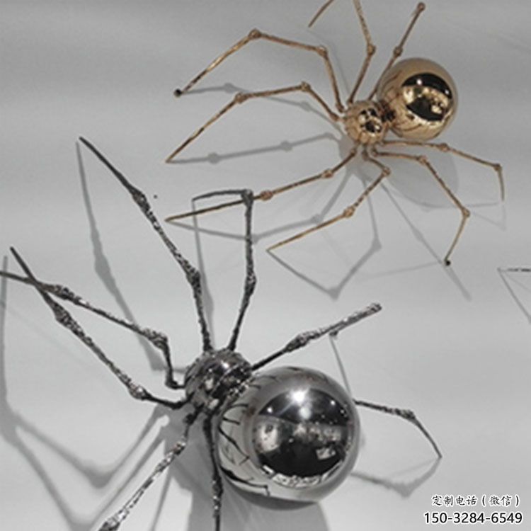 不銹鋼大型蜘蛛雕塑 門口創(chuàng)意雕塑 售樓處小品