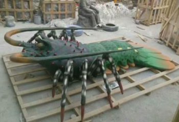 門口玻璃鋼龍蝦雕塑 售樓處仿真雕塑 彩繪小品