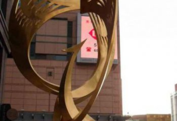 大型不銹鋼鳳凰雕塑廠家 商業街廣場雕塑 古銅色擺件
