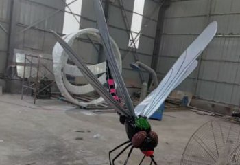 商業街不銹鋼蜻蜓雕塑 售樓處動物雕塑 仿真擺件