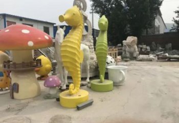 大型玻璃鋼海馬雕塑 商業(yè)街廣場(chǎng)雕塑 古銅色擺件