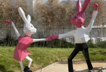 商業街玻璃鋼兔子雕塑 售樓處雕塑 動物擺件