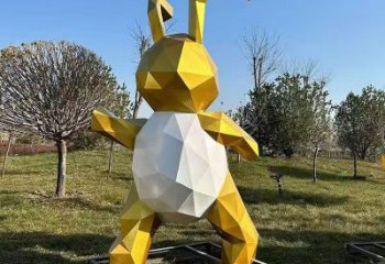 不銹鋼切面兔子雕塑 風景區仿真雕塑 廣場小品