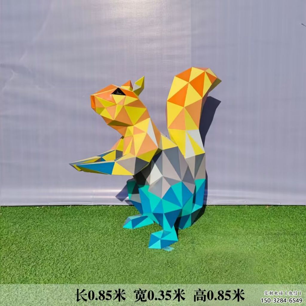 城市不銹鋼松鼠雕塑 風(fēng)景區(qū)彩繪雕塑 抽象擺件