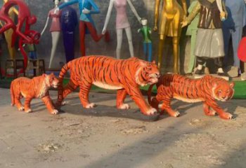 商業街玻璃鋼老虎雕塑 售樓處動物雕塑 神獸擺件