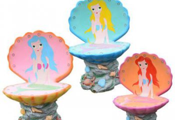 貝殼雕塑，玻璃鋼貝殼雕塑，海洋生物雕塑擺件 (10)