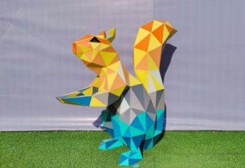 城市不銹鋼松鼠雕塑 風景區彩繪雕塑 抽象擺件