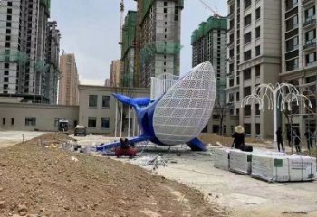 鯨魚雕塑廠家，烤漆彩繪工藝，公園廣場景觀擺件 (1)