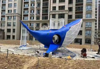 鯨魚雕塑廠家，烤漆彩繪工藝，公園廣場景觀擺件 (3)