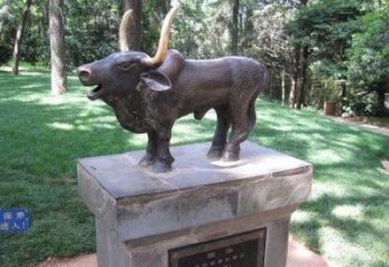 不銹鋼水牛雕塑，田間景觀小品，抽象幾何原理 (8)