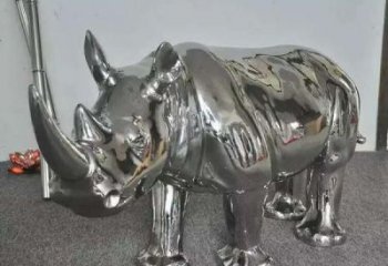 不銹鋼水牛雕塑，田間景觀小品，抽象幾何原理 (14)