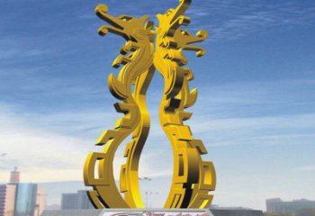 不銹鋼龍形雕塑，大型動物景觀，烤漆工藝制作 (2)