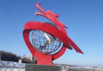 不銹鋼龍形雕塑，大型動物景觀，烤漆工藝制作 (3)