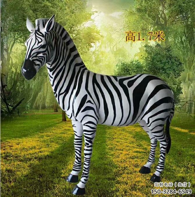 斑馬雕塑制作，仿真彩繪工藝，公園廣場街頭雕塑