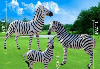 斑馬雕塑生產廠家，仿真彩繪工藝，公園廣場街頭小品