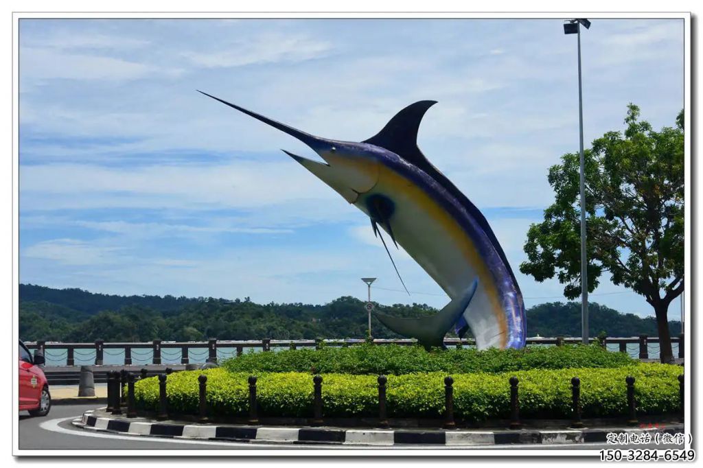 仿真劍魚雕塑生產(chǎn)廠家，海洋生物雕塑，公園廣場大型雕塑
