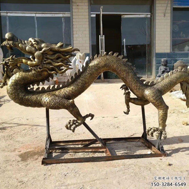 大型龍頭雕塑，黃銅材質，公園園林擺件