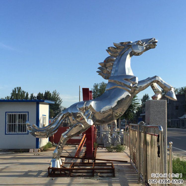 抽象奔馬雕塑，城市動物擺件，廣場小品