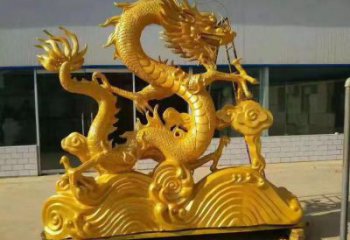 鑄銅龍頭雕塑，黃銅材質，公園園林擺件