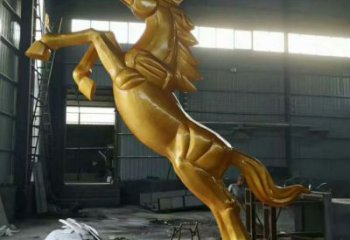 大型奔馬雕塑，城市街頭擺件，不銹鋼動物小品