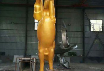 公園奔馬雕塑，城市街頭擺件，不銹鋼動物小品