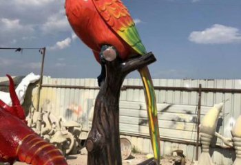 公園鸚鵡雕塑廠家 酒店門口雕塑 彩繪擺件