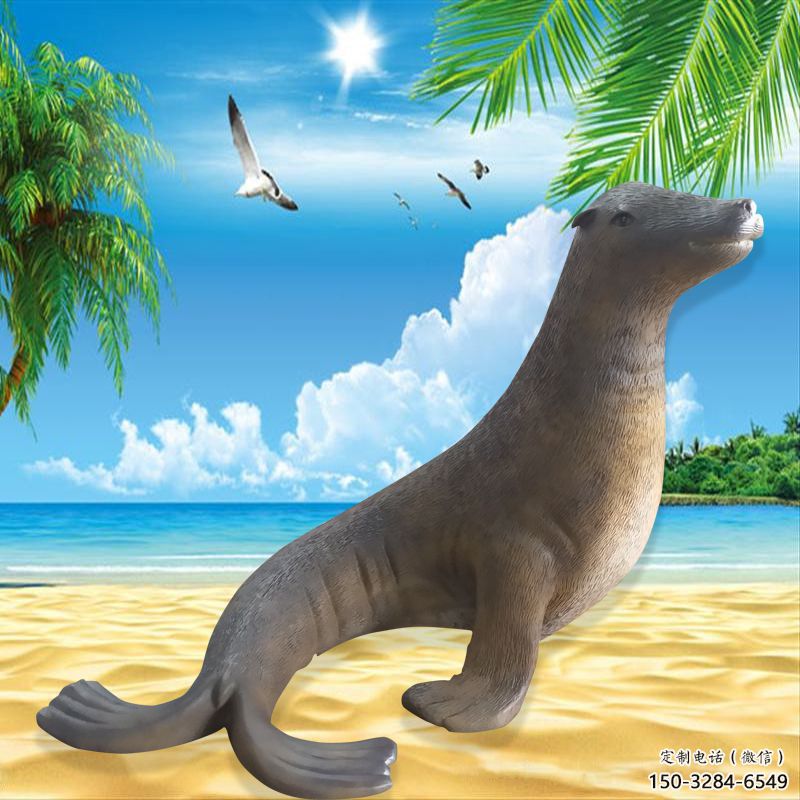 公園海豹雕塑 酒店門口雕塑 彩繪擺件