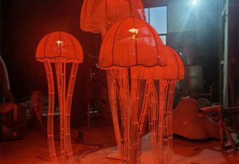 酒店水母雕塑 庭院仿真雕塑 彩繪小品