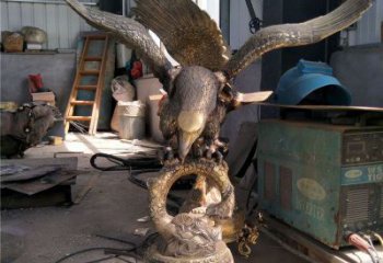 鑄銅公園老鷹雕塑 酒店門口雕塑 彩繪擺件