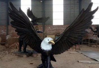 彩繪玻璃鋼老鷹雕塑 仿真動物雕塑 步行街擺件