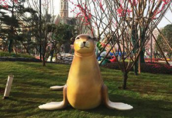 售樓處海豹雕塑 商業街仿真雕塑 海洋生物擺件
