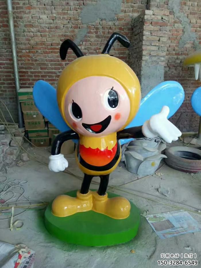 抽象蜜蜂雕塑 店門口彩繪雕塑 步行街擺件