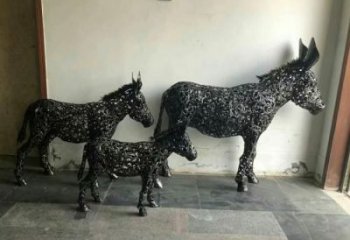 田間毛驢雕塑廠家 彩繪仿真雕塑 園林擺件