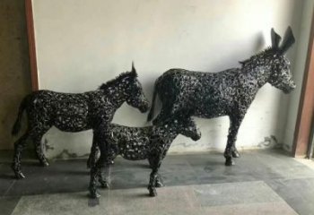 園林毛驢雕塑廠家 田間彩繪雕塑 仿真擺件