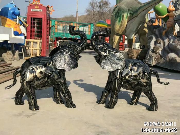 室內小象雕塑，景觀題材，鍍銅工藝