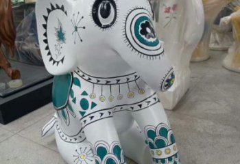 酒店小象雕塑，水景系列，仿真工藝