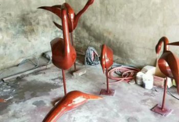 庭院鳥(niǎo)類雕塑，現(xiàn)代小品，彩繪工藝