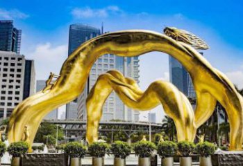 校園鳥(niǎo)類雕塑，仿真主題，鍍金工藝