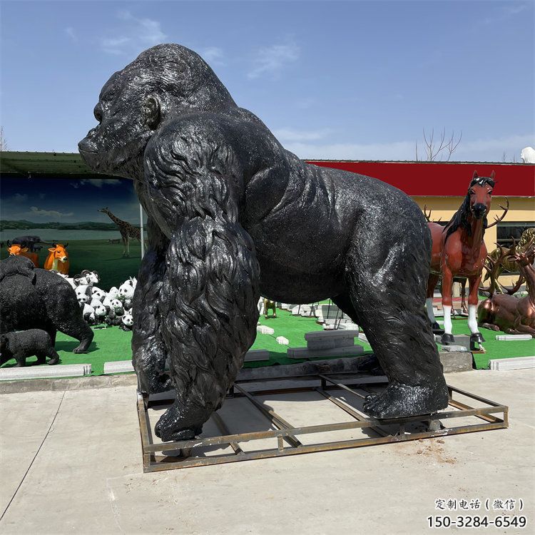 庭院猩猩雕塑，動物小品，烤漆仿古工藝
